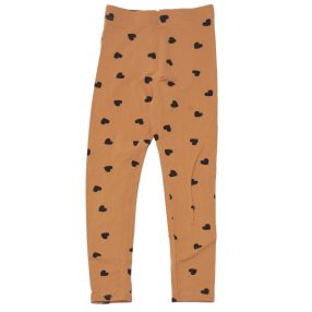 H&M - Barna, szivecskés leggings (140)