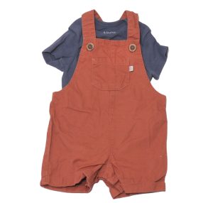 Rozsdabarna, kék ruha szett (62-68)