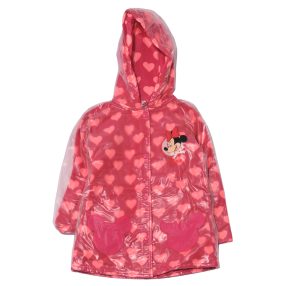   Disney, Minnie - Rózsaszín, szivecskés esőkabát polárral (116-122*)