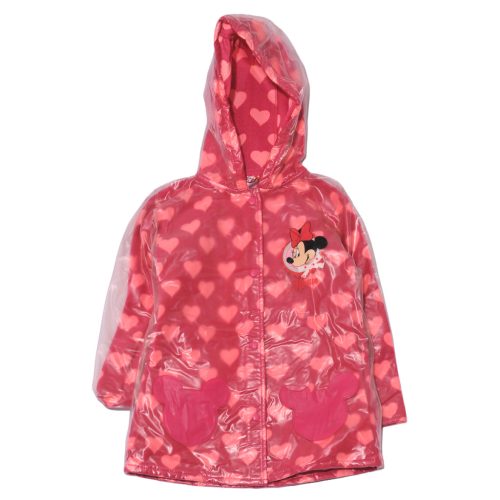 Disney, Minnie - Rózsaszín, szivecskés esőkabát polárral (116-122*)