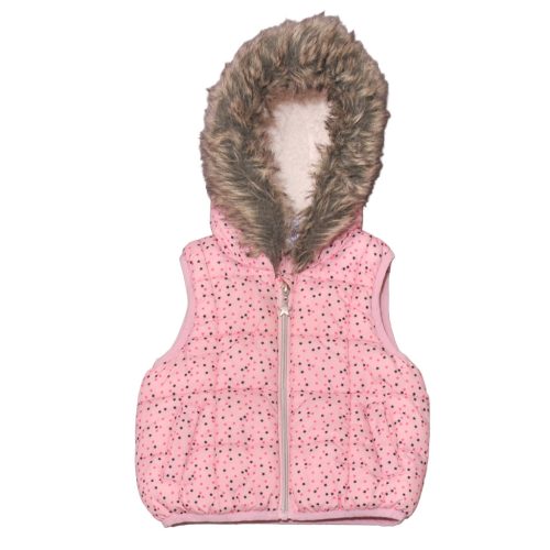 Rózsaszín, csillagos pufi mellény (80-86)