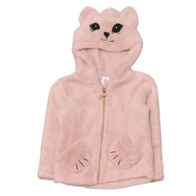 H&M - Rózsaszín, állatos szőrmés kardigán (98-104)