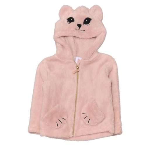 H&M - Rózsaszín, állatos szőrmés kardigán (98-104)