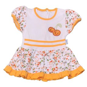 Bebessi - Fehér, narancs ruha (68-74*)