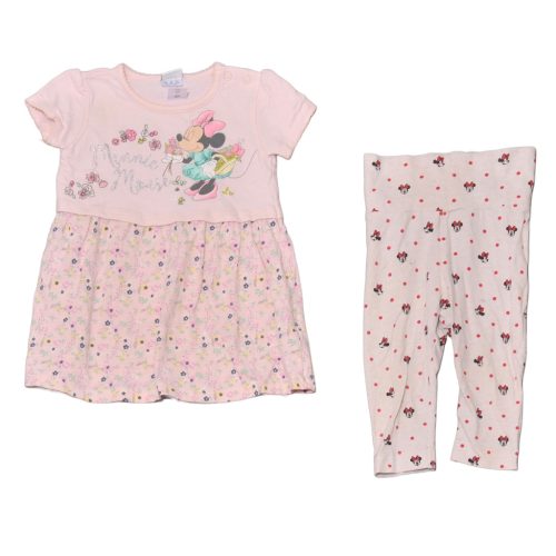 Disney, Minnie - Rózsaszín, szürke ruha szett (74-80)
