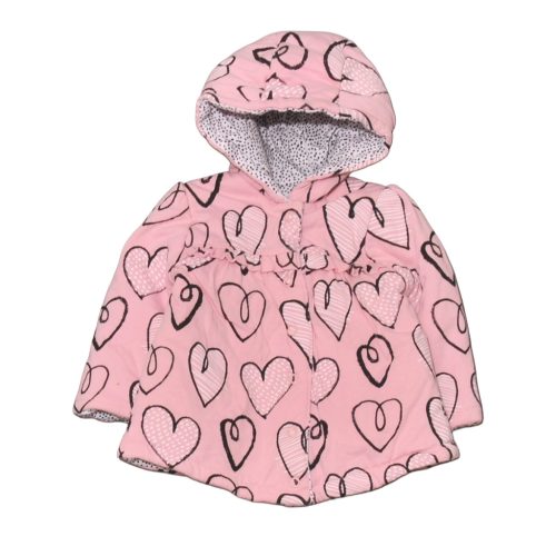 George - Rózsaszín, szivecskés pamut kabát (62-68)