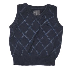  H&M - Sötétkék kockás  mellény (80)