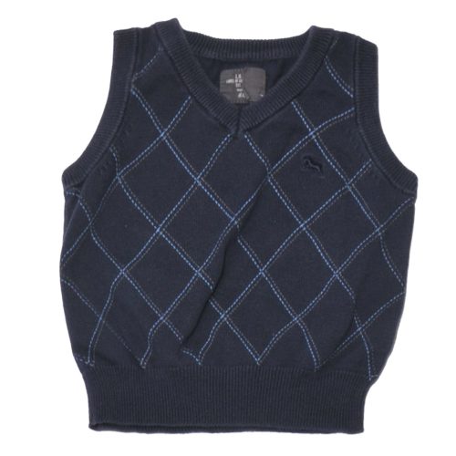  H&M - Sötétkék kockás  mellény (80)