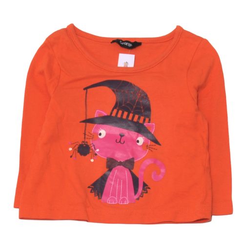  George -  narancssárga, Halloween-os  hosszú ujjú póló ( 74-80)