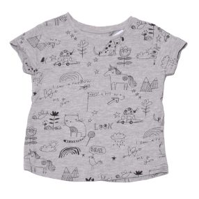 Next -  szürke, mintás póló ( 74-80)