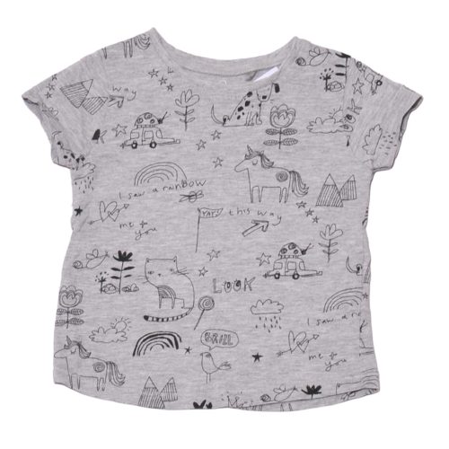 Next -  szürke, mintás póló ( 74-80)