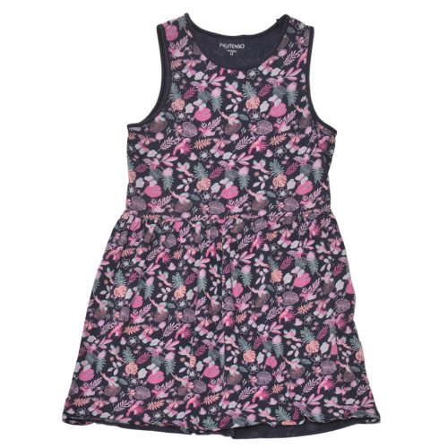 Kék, lila virágmintás ruha (152)