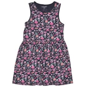 Kék, lila virágmintás ruha (152)