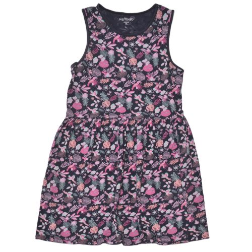 Kék, lila virágmintás ruha (152)