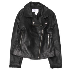 Reserved -  fekete  műbőr kabát (152)