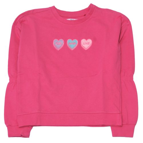 Reserved -  Pink, szívecskés  pulóver (158)