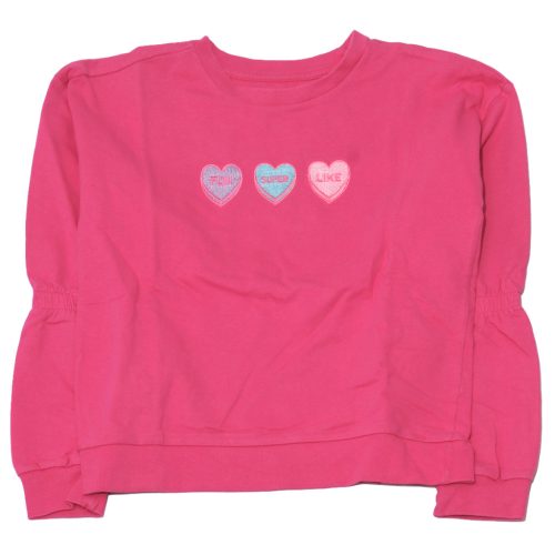 Reserved -  Pink, szívecskés  pulóver (158)