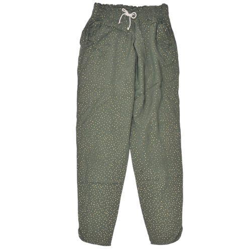  H&M -  zöld, arany pöttyös  viszkóz nadrág (158)