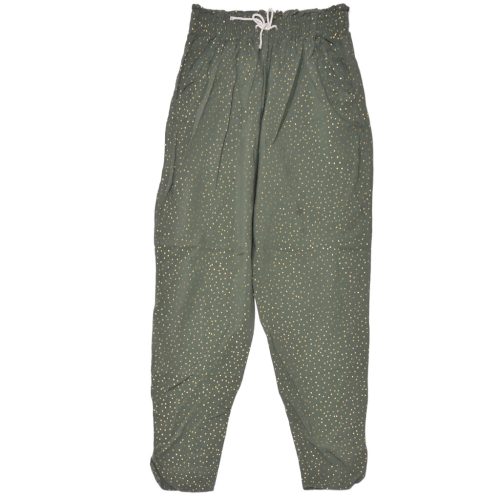  H&M -  zöld, arany pöttyös  viszkóz nadrág (158)