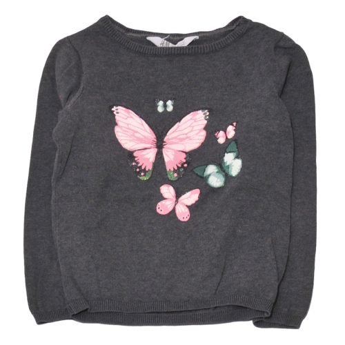 H&M -  szürke, pillangós  pulóver (116)