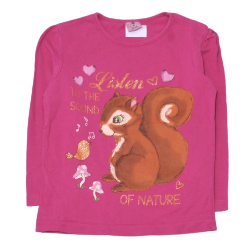 Ciklámen, mókusos  hosszú ujjú póló (98)