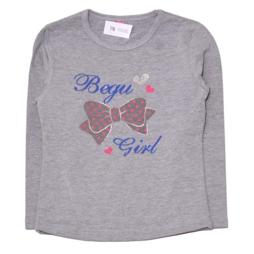 Szürke masnis  hosszú ujjú póló (98)