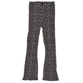  C&A -  fekete virágmintás  bordás leggings ( 134-140)