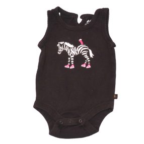  baby Gap -  barna, zebra mintás  ujjatlan body ( 62-68)