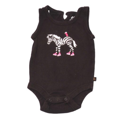  baby Gap -  barna, zebra mintás  ujjatlan body ( 62-68)