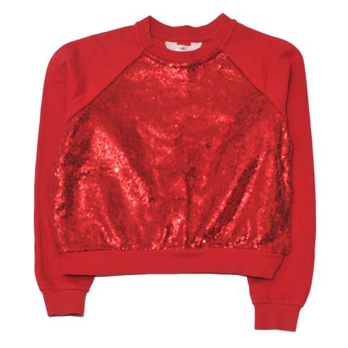  H&M -  piros, flitteres  crop pulóver ( 146-152)