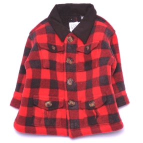 Gap - piros, fekete kockás átmeneti kabát (62-68)