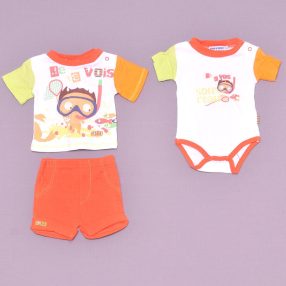 Tom & Kiddy - Narancs, fehér ruha szett (62)