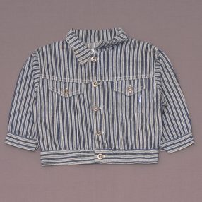 Petit Kri - fehér, kék csíkos farmerkabát (86)