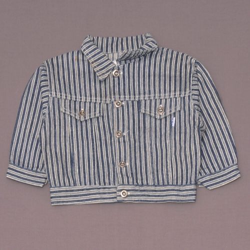 Petit Kri - fehér, kék csíkos farmerkabát (86)