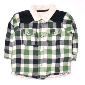 H&M - Zöld, Fehér, kockás kocsikabát (74)