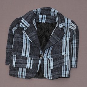 Szürke, Kék kockás átmeneti kabát fiúnak (62-68)