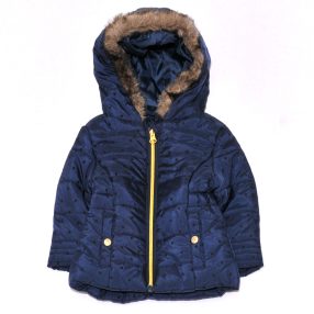 F&F - Sötétkék, pöttyös télikabát (68-74)