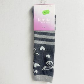 Lemila - Szürke, pillangó zokni (22-25)
