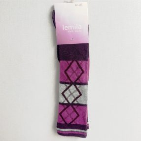 Lemila - Szürke, Rózsaszín, mályva zokni (22-25)