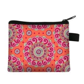   Pink mandalamintás kisméretű péztárca, táska, szütyő, neszesszer - ÚJ