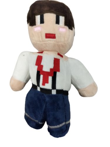 20 cm-es kék nadrágos ember plüss figura - Minecraft - ÚJ