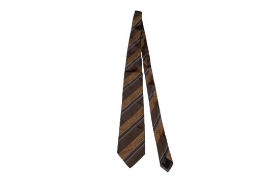 Barna csíkos férfi selyem nyakkendő - Nicola Ferri