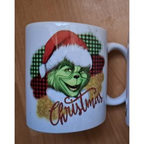   Fehér bögre, Christmas feliratú - 300 ml - Grincs, The Grinch - ÚJ