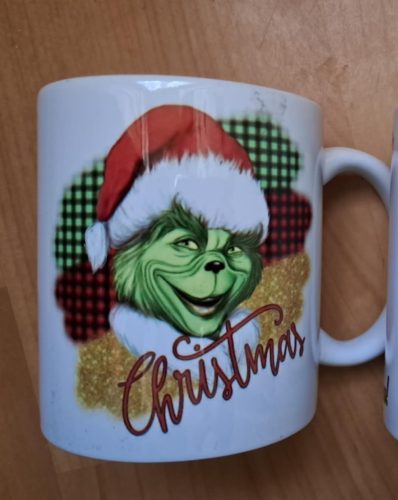 Fehér bögre, Christmas feliratú - 300 ml - Grincs, The Grinch - ÚJ