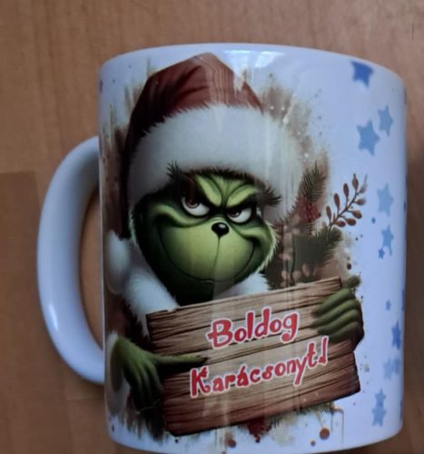 Fehér bögre, Boldog karácsonyt! - 300 ml - Grincs, The Grinch - ÚJ