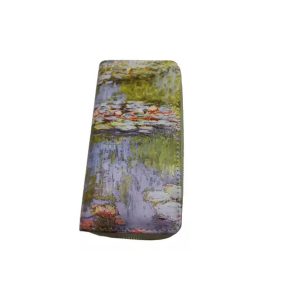   FESTMÉNYES NAGYMÉRETŰ DUPLA FAKKOS PÉNZTÁRCA - MONET: VÍZILILIOMOK - ÚJ