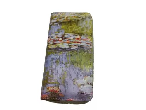 FESTMÉNYES NAGYMÉRETŰ DUPLA FAKKOS PÉNZTÁRCA - MONET: VÍZILILIOMOK - ÚJ