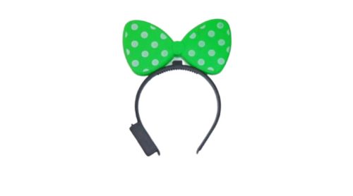 Zöld világító masnis fejpánt, jelmezkiegészítő - Minnie Egér - ÚJ