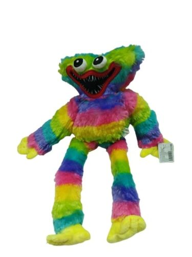 40 cm-es szivárványszínű szőrmés plüss figura - Huggy Wuggy - ÚJ
