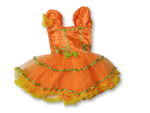 86-92-es narancssárga tököcskés jelmezruha, halloween